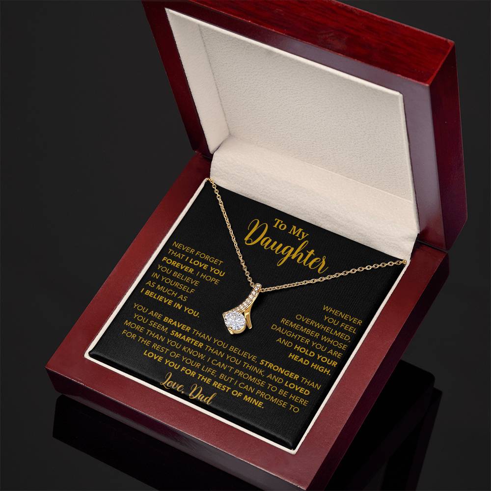 To My Daughter Necklace, Gift for Daughter from Dad, Father Daughter Necklace  9_4_Gold