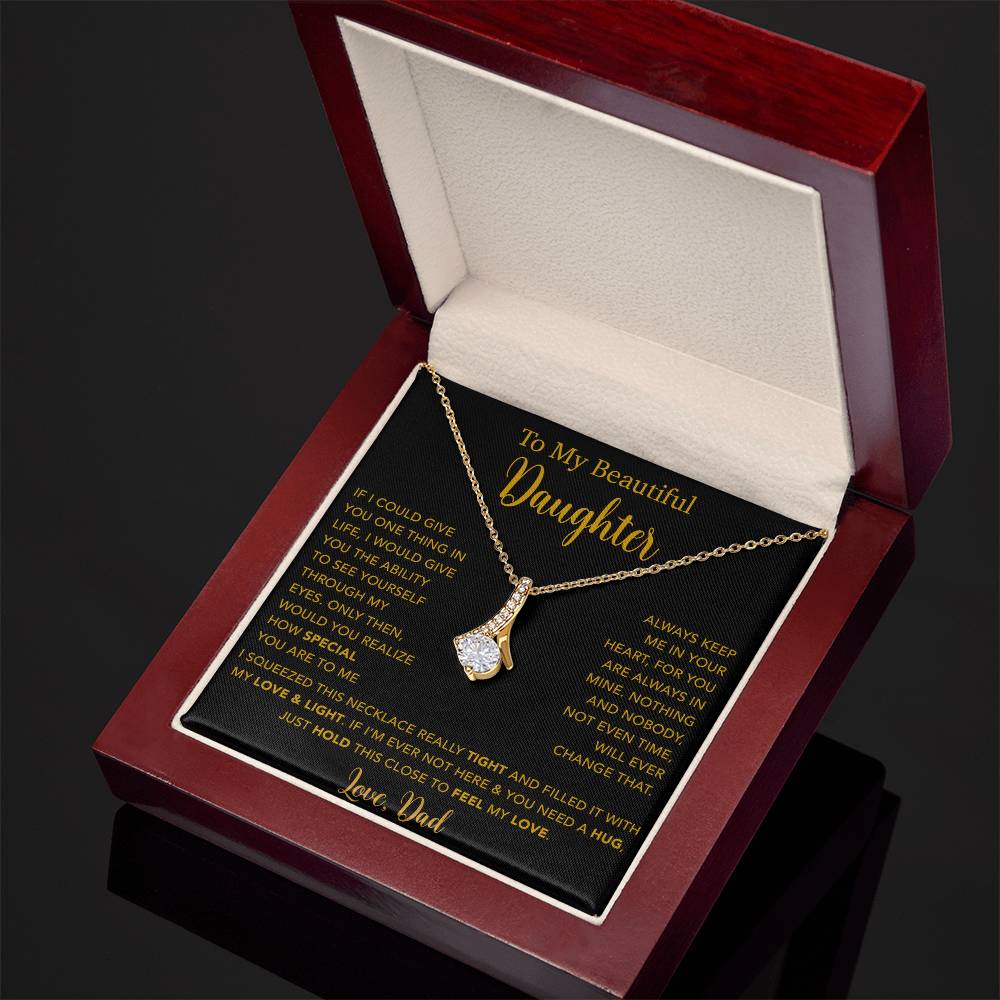 To My Daughter Necklace, Gift for Daughter from Dad, Father Daughter Necklace  4_5_Gold