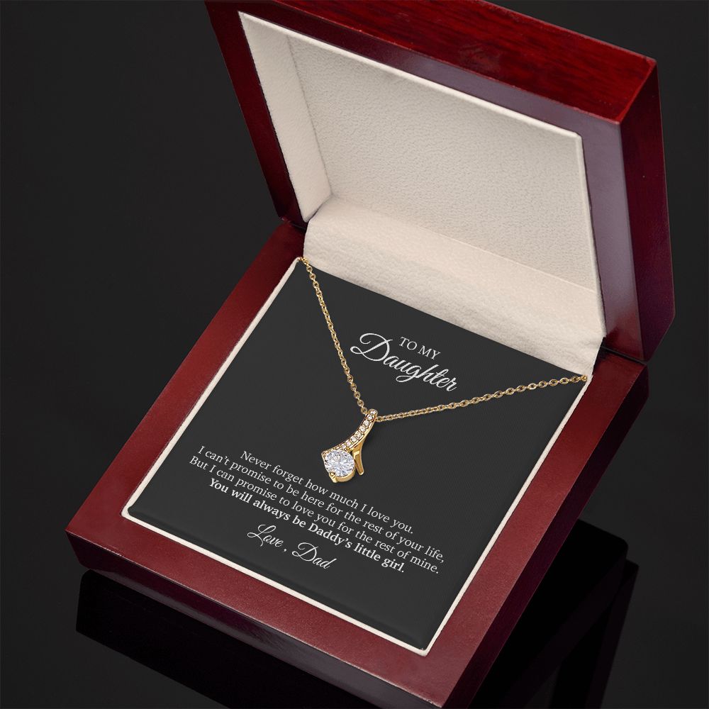 To My Daughter Heart Pendant Necklace - Daddy's Little Girl