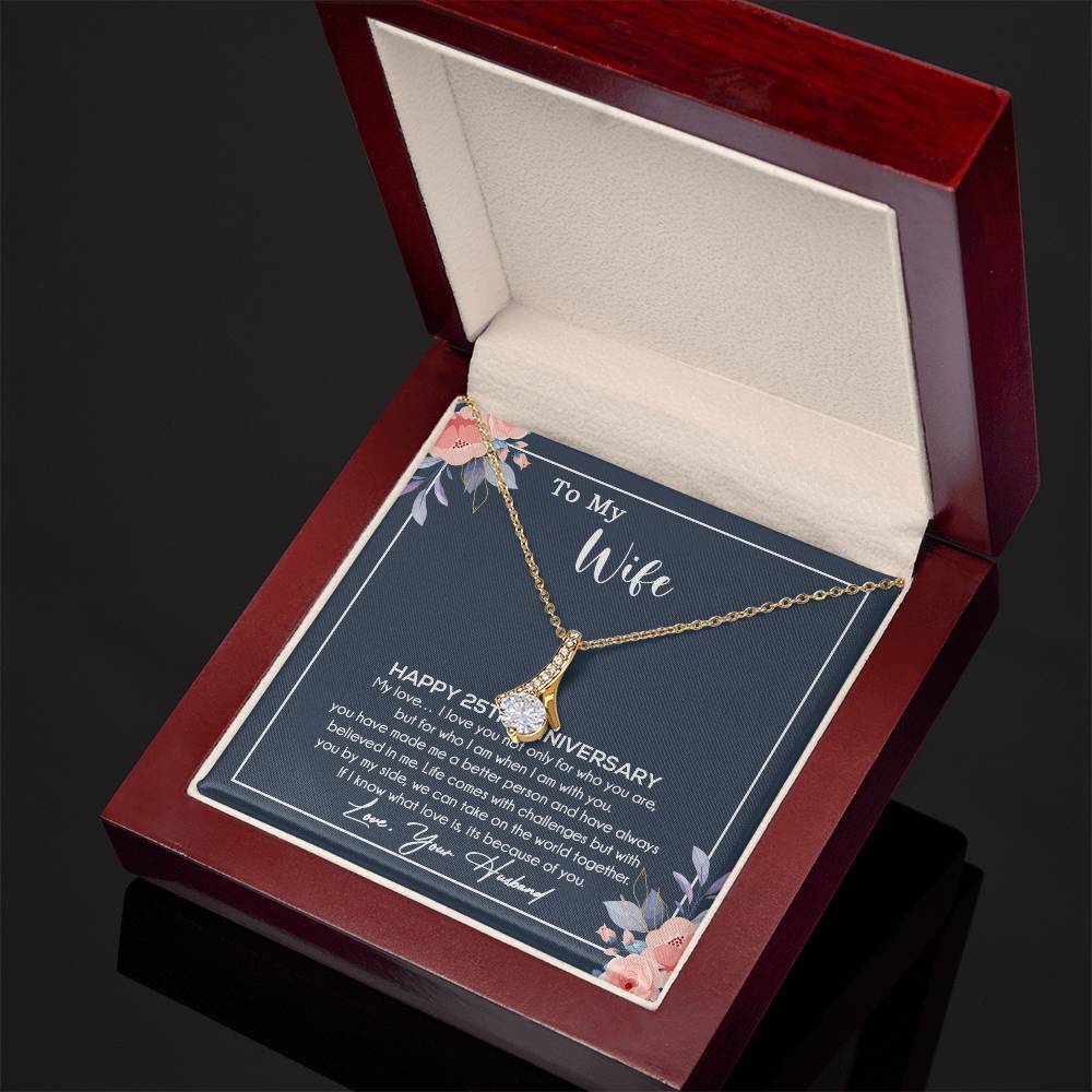 25th Anniversary Gift For Wife Necklace, 25 Year Anniversary, 25th Wedding Gift _Blue