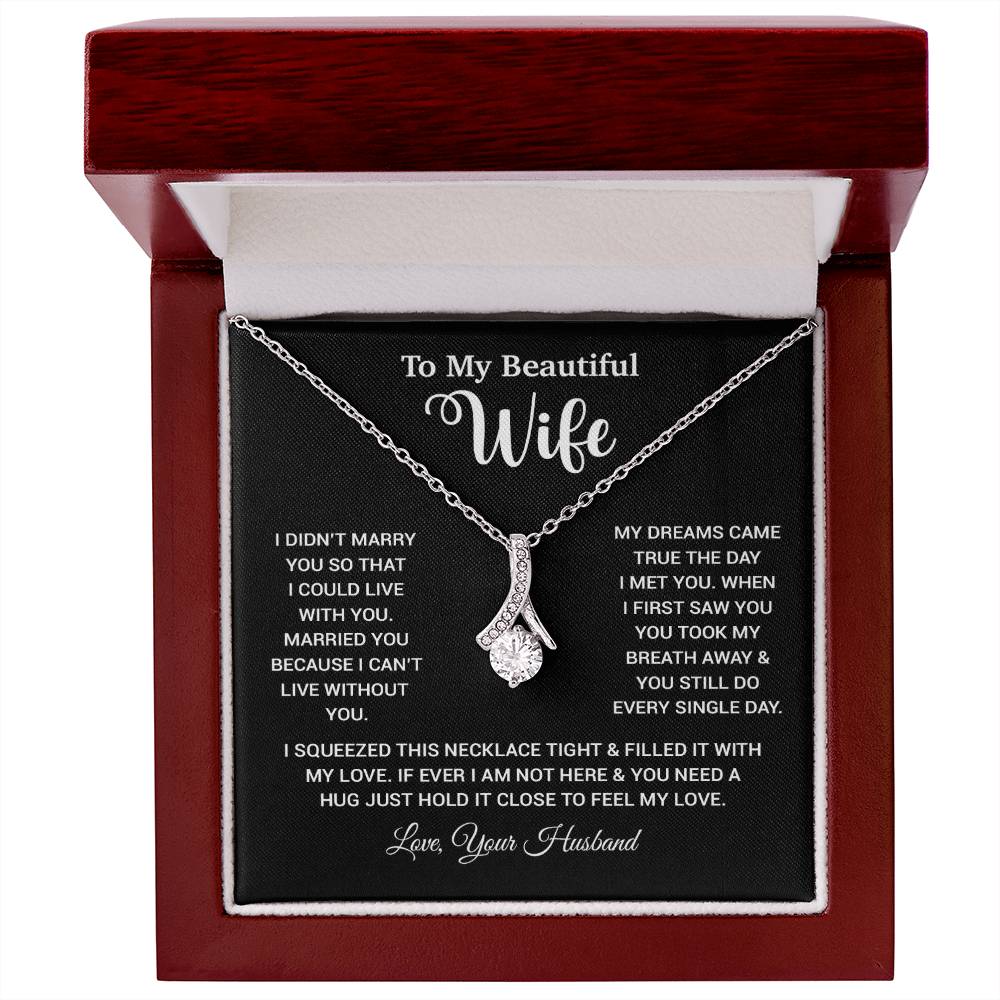 To My Wife Necklace, Wife Gift From Husband, Wife Husband Necklace, Christmas Gift 26_10_Black