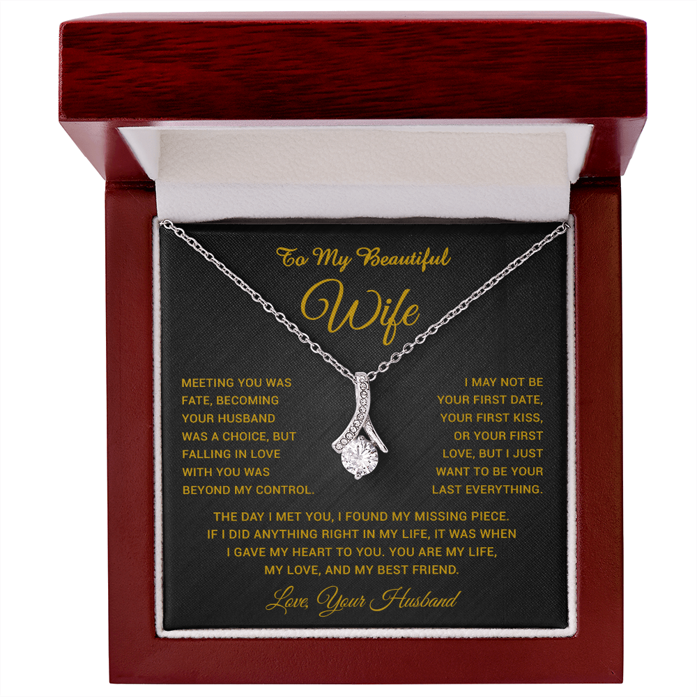 To My Wife Necklace, Gift For Wife, Anniversary Gift For Wife, Necklace For Wife 3_5_Gold