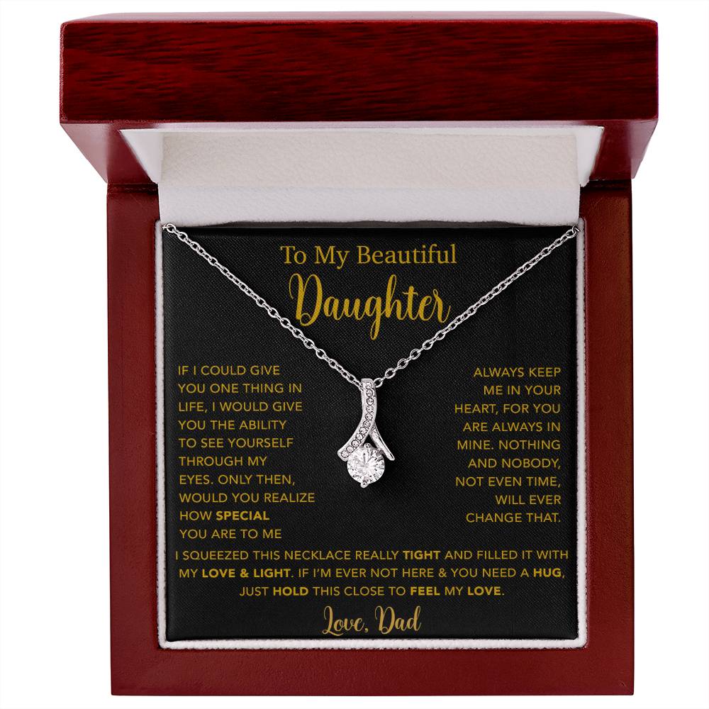 To My Daughter Necklace, Gift for Daughter from Dad, Father Daughter Necklace  4_5_Gold
