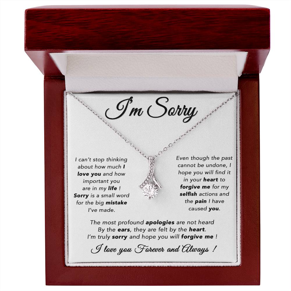 I'm Sorry Necklace, Apology Gift For Wife, Girlfriend, Forgiveness Jewelry