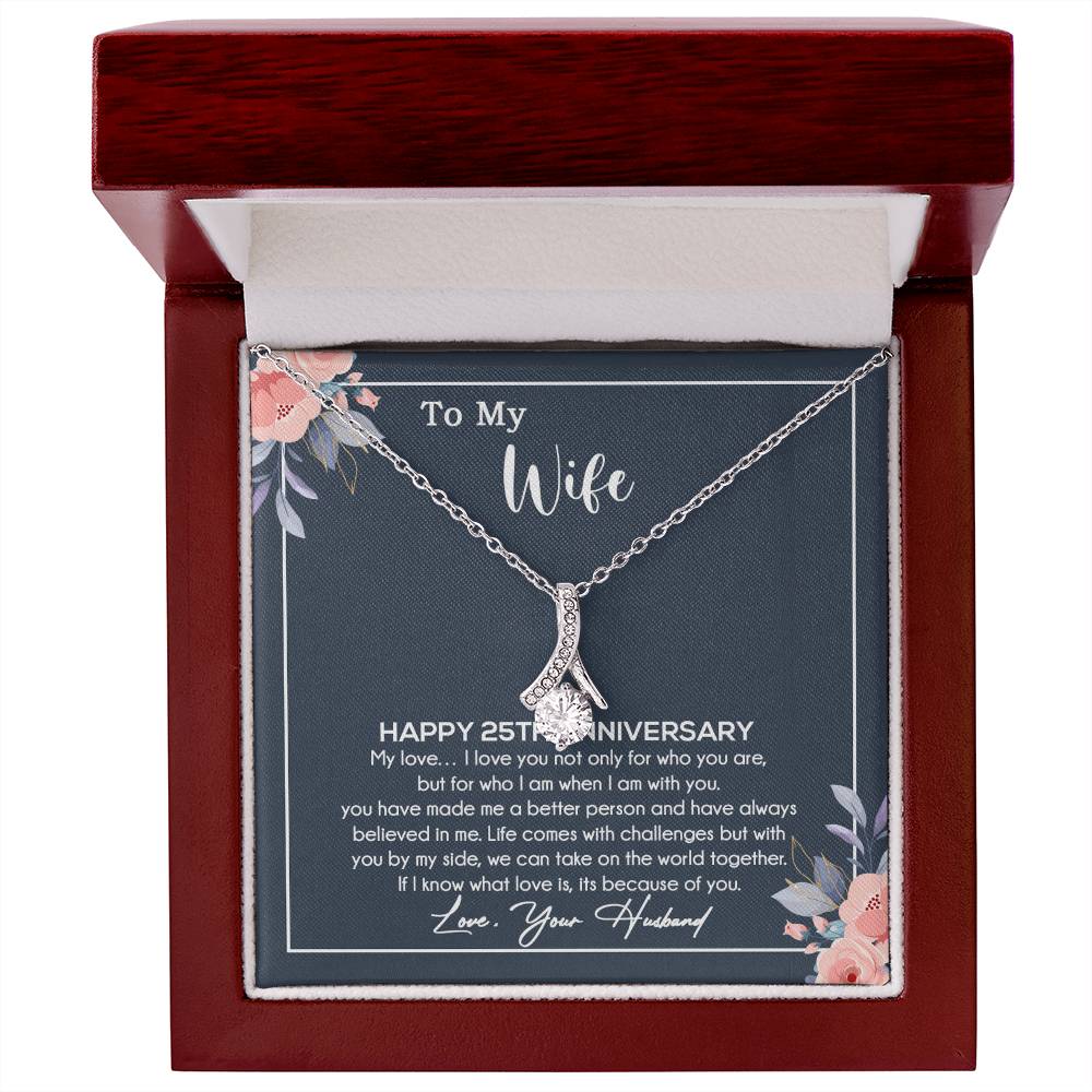 25th Anniversary Gift For Wife Necklace, 25 Year Anniversary, 25th Wedding Gift _Blue