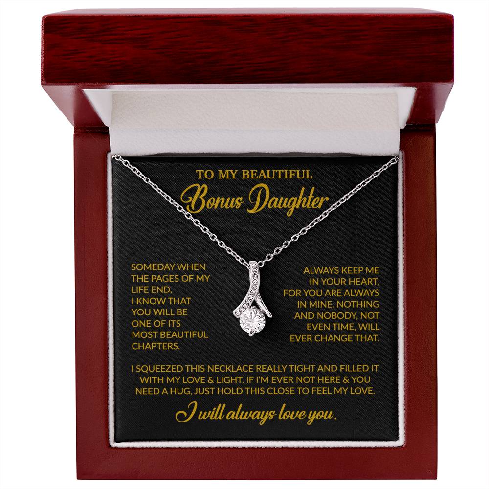 To My Bonus Daughter Necklace, Gift for Bonus Daughter, Step Daughter Birthday 25_11_Gold