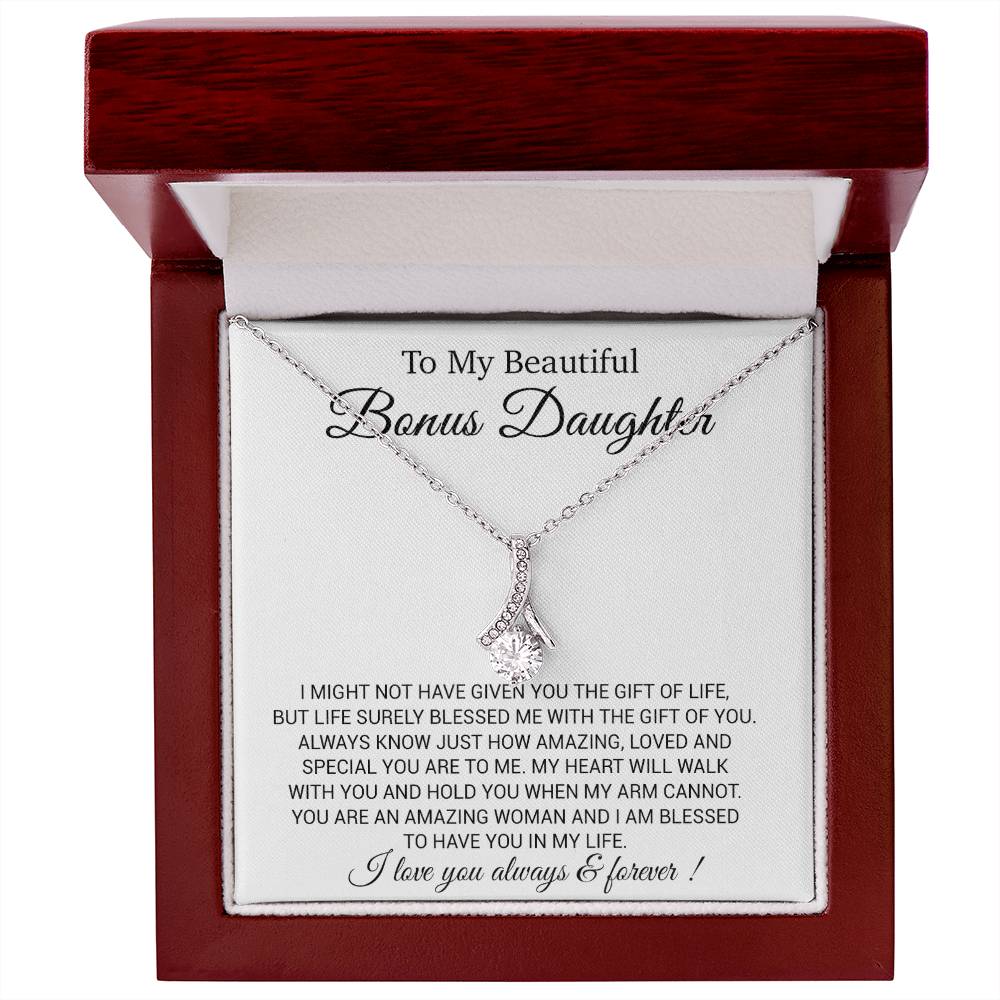 To My Bonus Daughter Necklace, Gift for Bonus Daughter, Step Daughter Birthday
