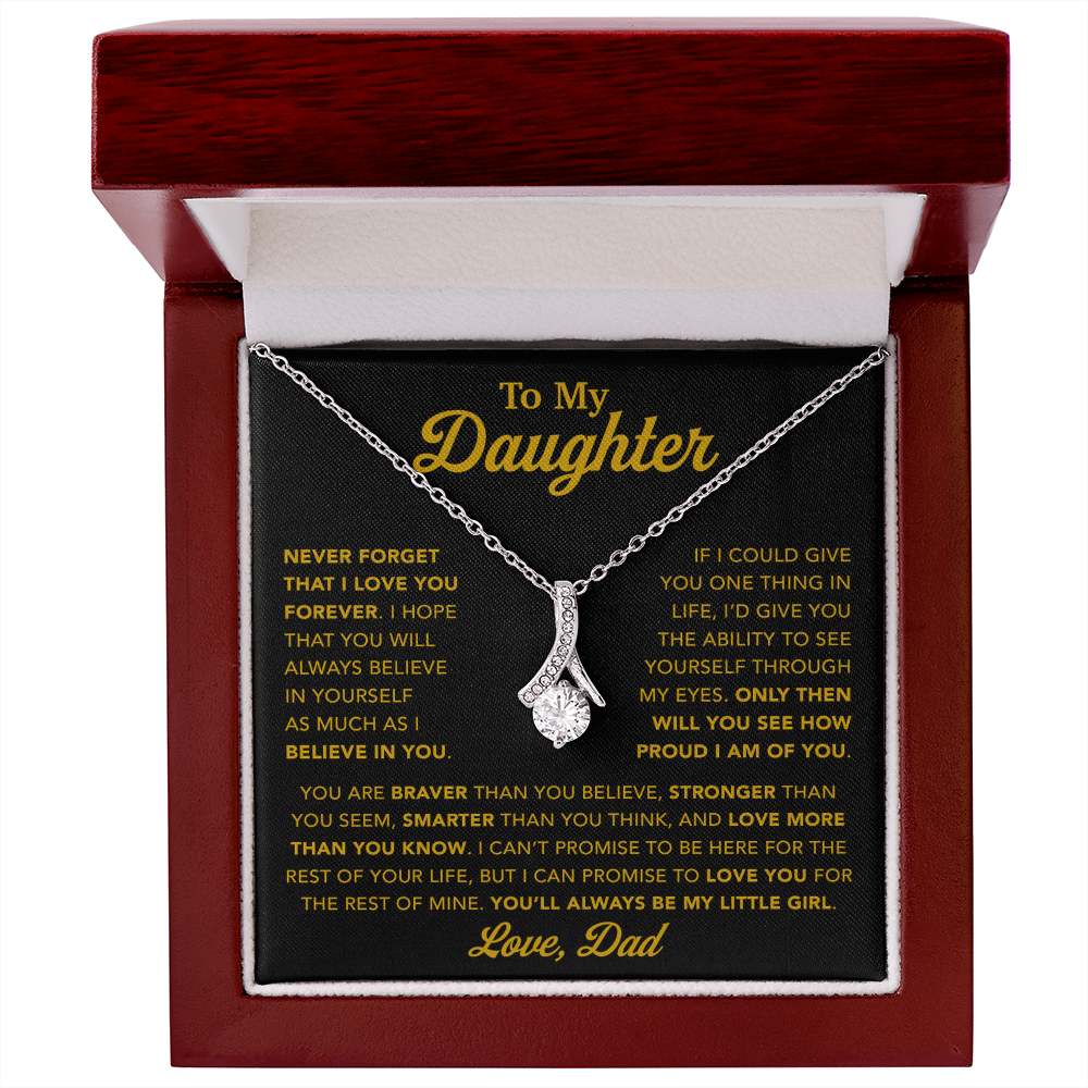 To My Daughter Necklace, Gift for Daughter from Dad, Father Daughter Necklace 21_1_Gold