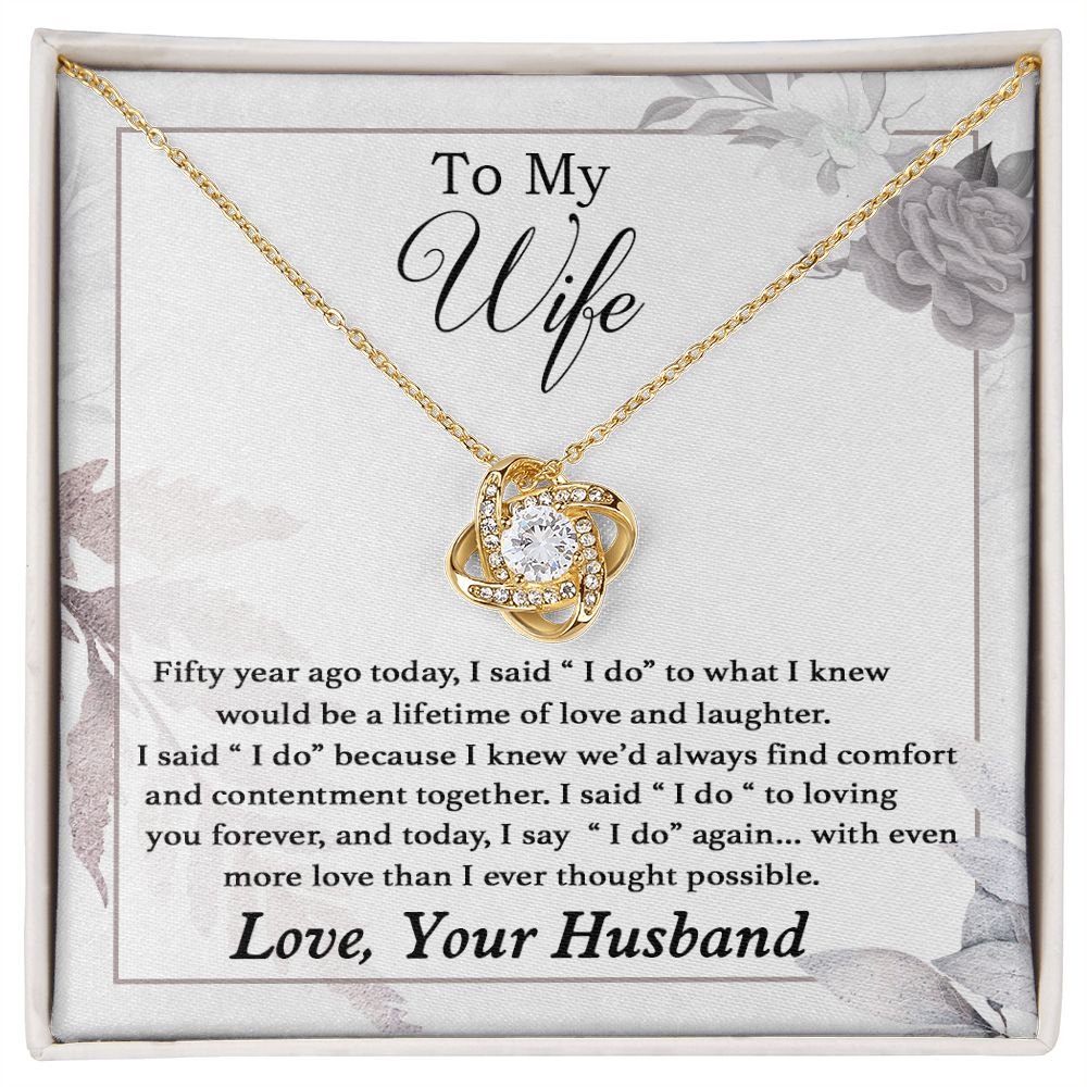To My Wife Necklace Romantic 50 Years 50th Wedding Anniversary Gift