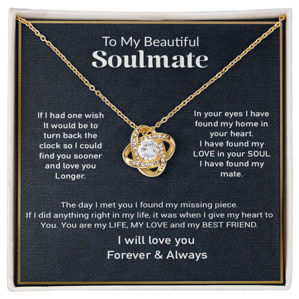 To My Soulmate Necklace, Gift For Her, Gift For Soulmate, Birthday Gift