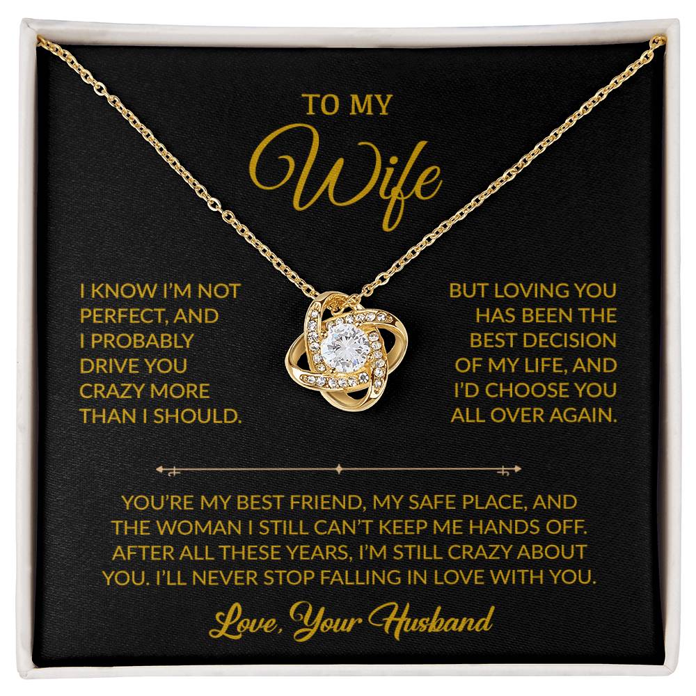 To My Wife Necklace, Gift For Wife, Anniversary Gift For Wife, Necklace For Wife 3_9_Gold