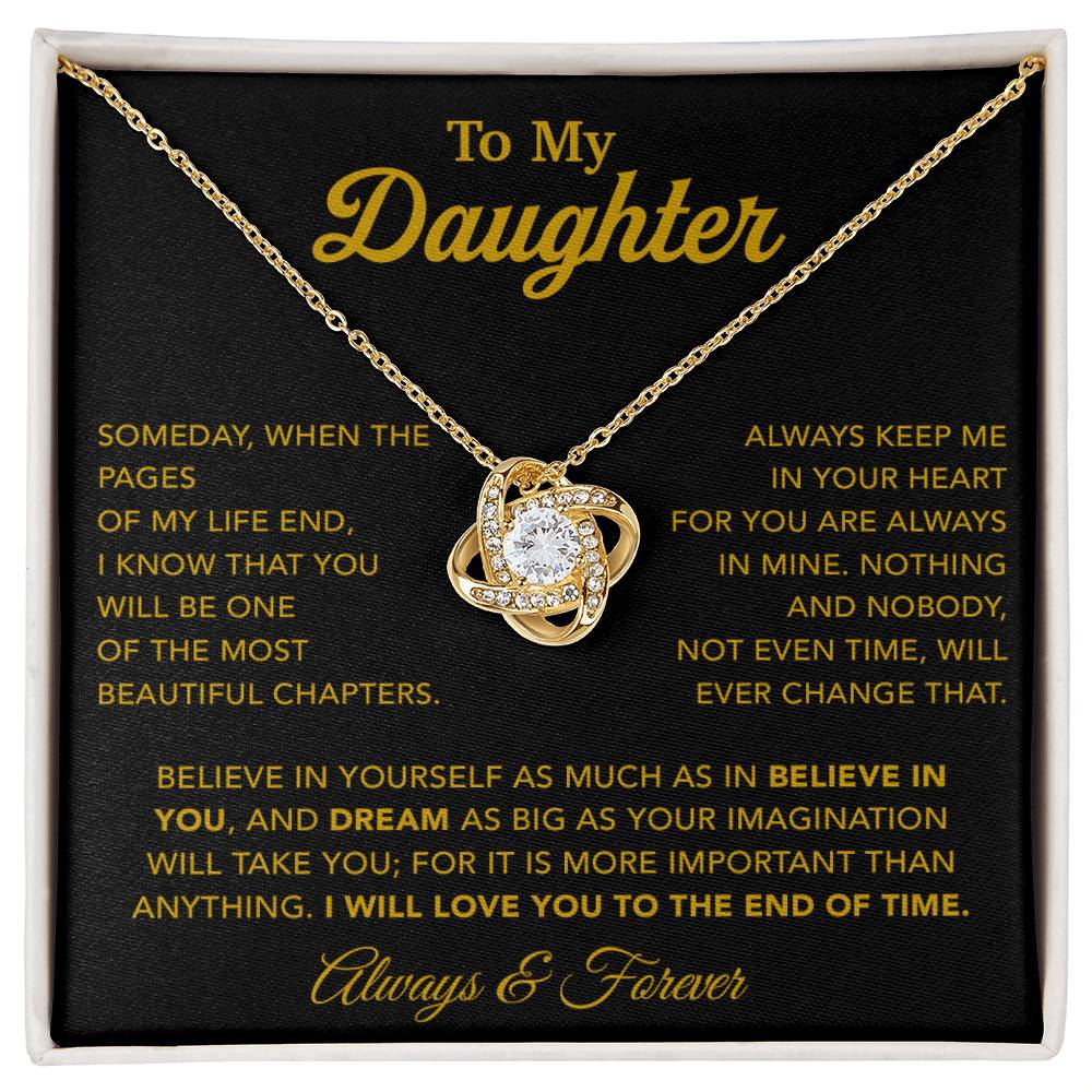 To My Daughter Necklace, Gift for Daughter from Dad, Father Daughter Necklace 12_6_Gold