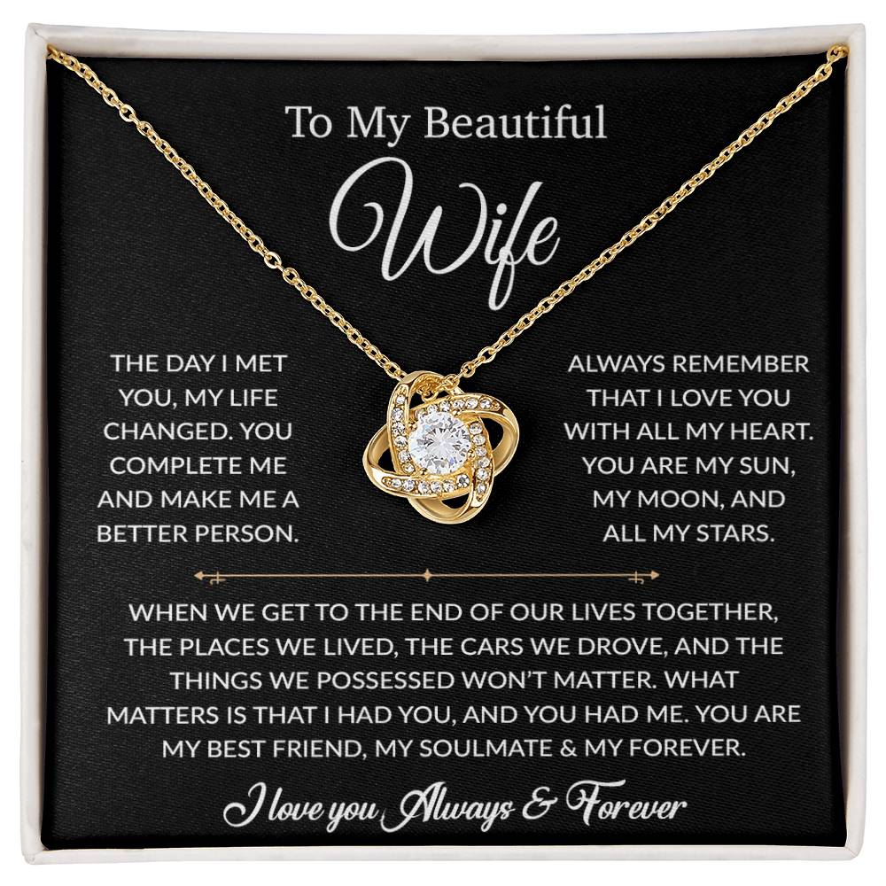 To My Wife Necklace, Gift For Wife, Anniversary Gift For Wife, Necklace For Wife 26_6_Black