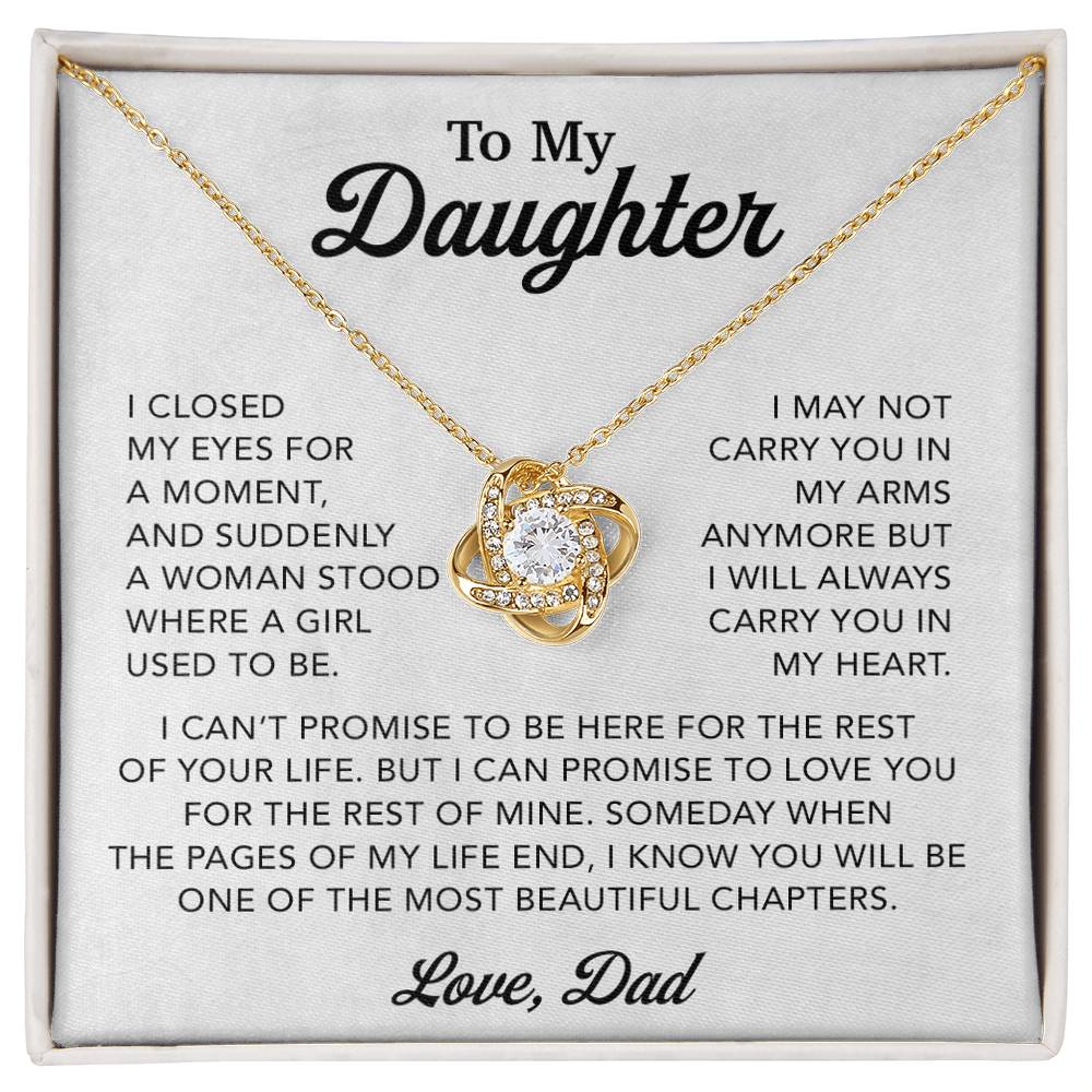 To My Daughter Necklace, Gift for Daughter from Dad, Father Daughter Necklace 28_3_White