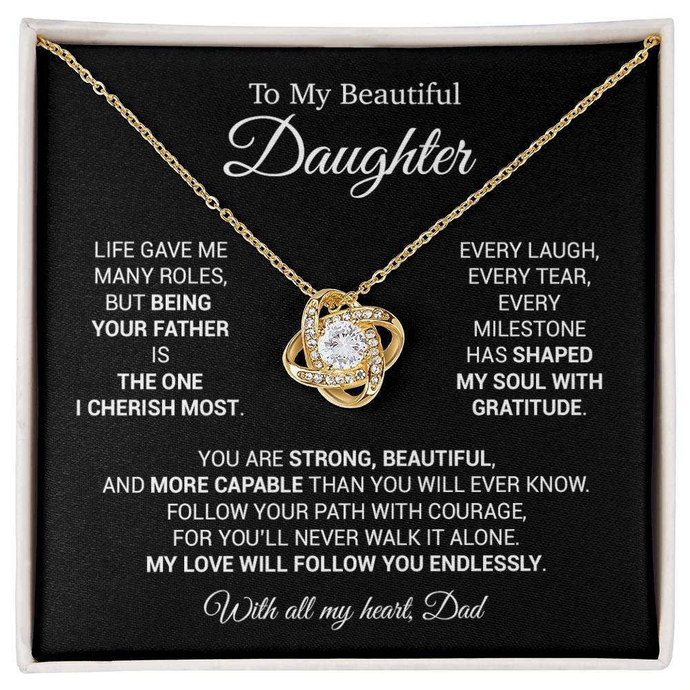 To My Daughter Necklace, Daughter Father Necklace, Daughter Gift From Dad 16_11_Black