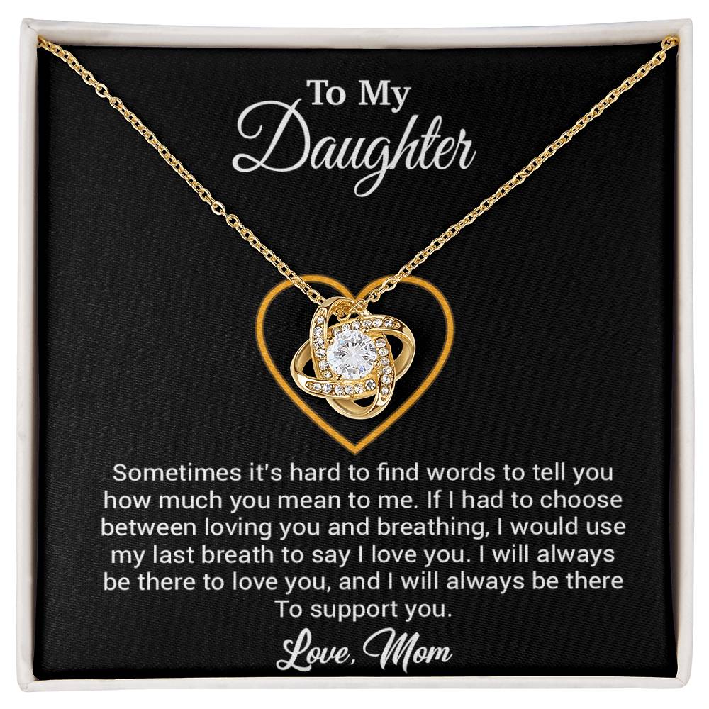 To My Daughter Necklace, Gift for Daughter from mom, Daughter mother Necklace 31_3_Black