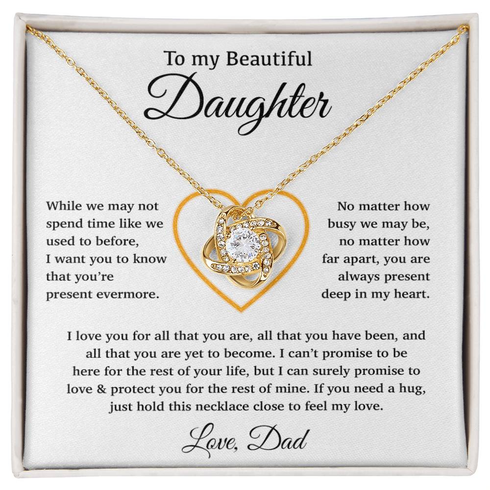 To My Daughter Necklace, Gift for Daughter from Dad, Father Daughter Necklace 11_6_White
