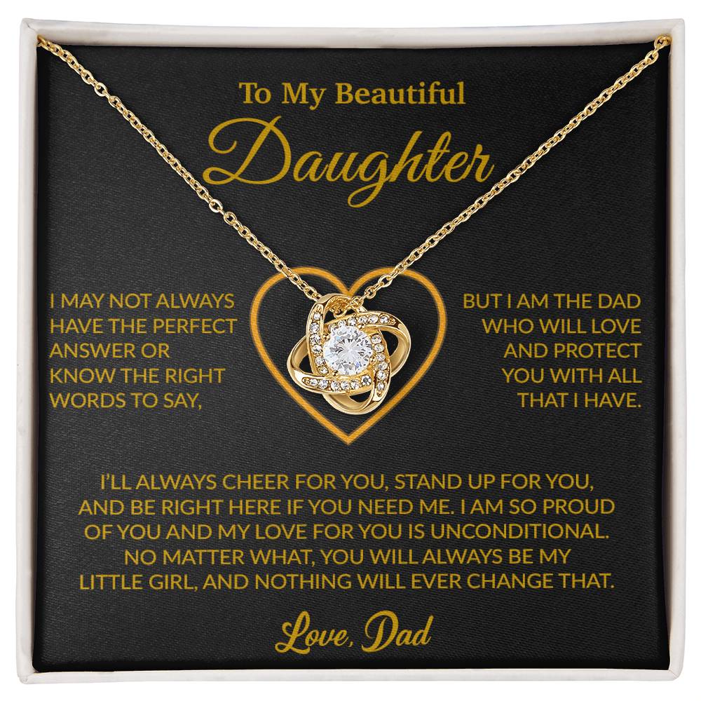 To My Daughter Necklace, Gift for Daughter from Dad, Father Daughter Necklace 7_6_Gold
