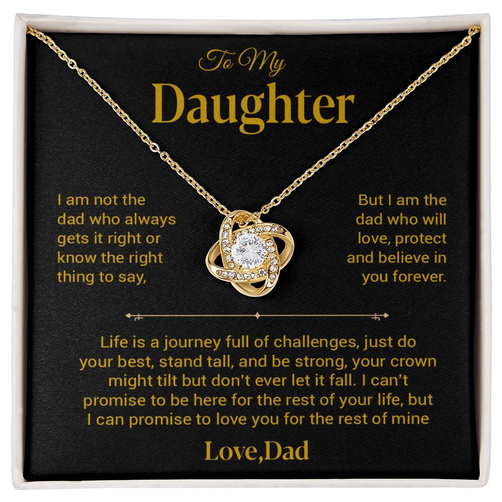 To My Daughter Necklace, Gift for Daughter from Dad, Father Daughter Necklace 25_12_Gold