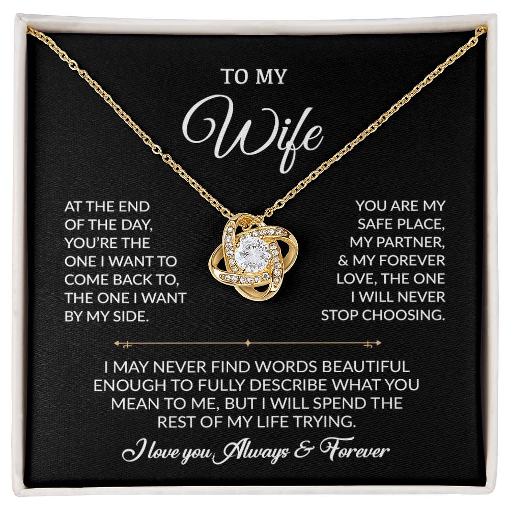 To My Wife Necklace, Gift For Wife, Anniversary Gift For Wife, Necklace For Wife 24_8_Black