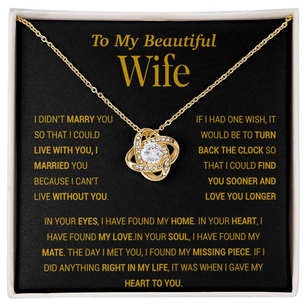 To My Wife Necklace, Gift For Wife, Anniversary Gift For Wife, Christmas Gift 27_11_Gold