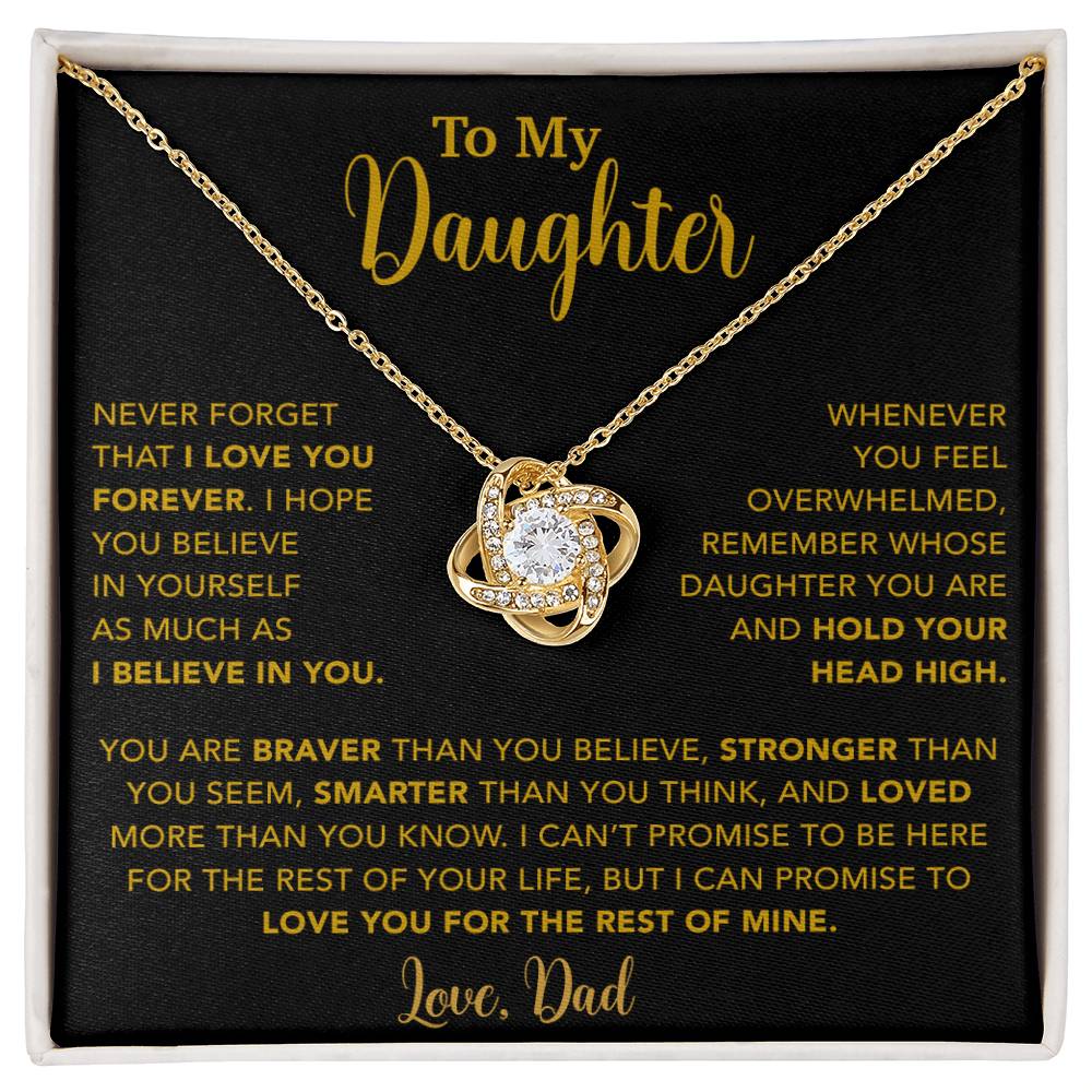 To My Daughter Necklace, Gift for Daughter from Dad, Father Daughter Necklace  9_4_Gold
