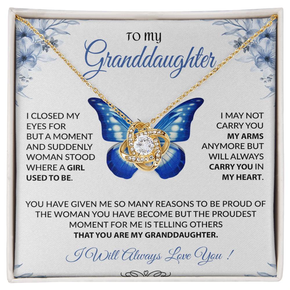 To My Granddaughter Necklace, Gift for Granddaughter from Grandpa Grandma