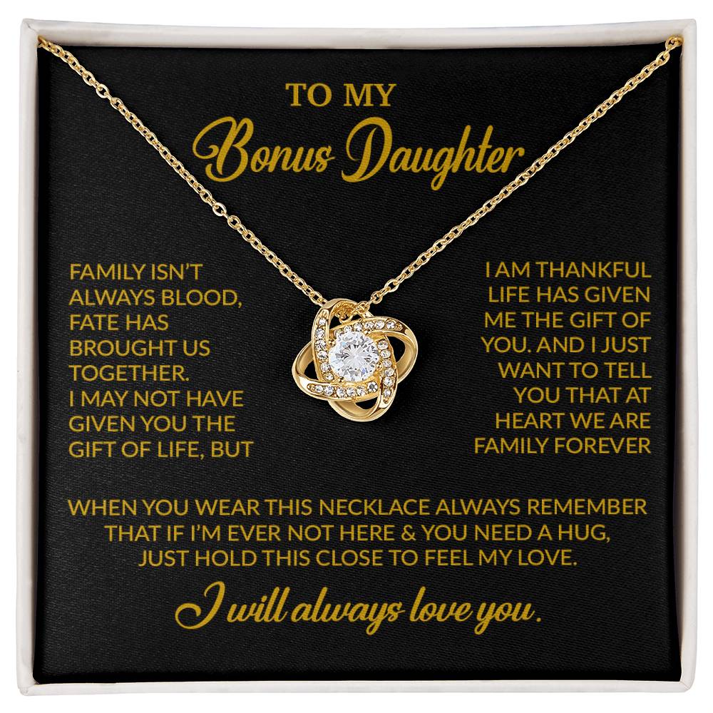 To My Bonus Daughter Necklace, Gift for Bonus Daughter, Step Daughter Birthday 2_10_Gold