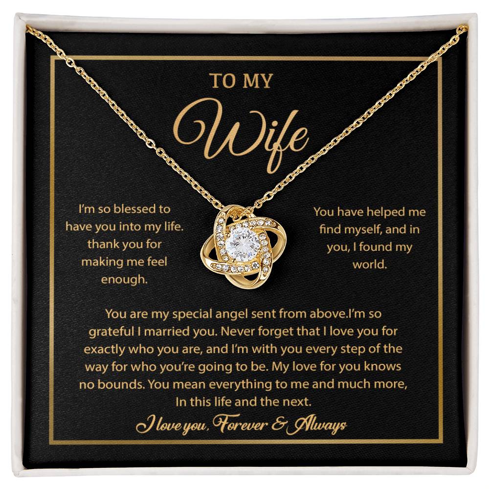 To My Wife Necklace, Gift For Wife, Anniversary Gift For Wife, Necklace For Wife 21_7_Gold