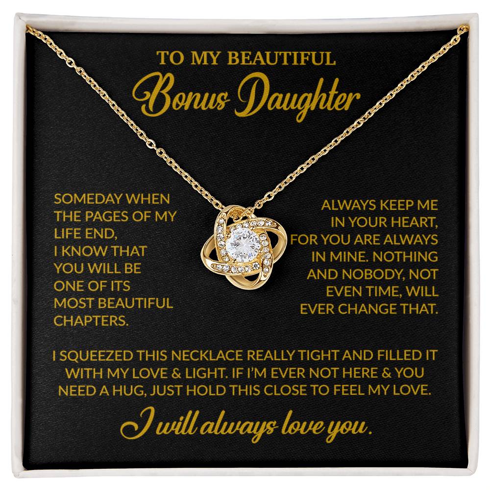To My Bonus Daughter Necklace, Gift for Bonus Daughter, Step Daughter Birthday 25_11_Gold