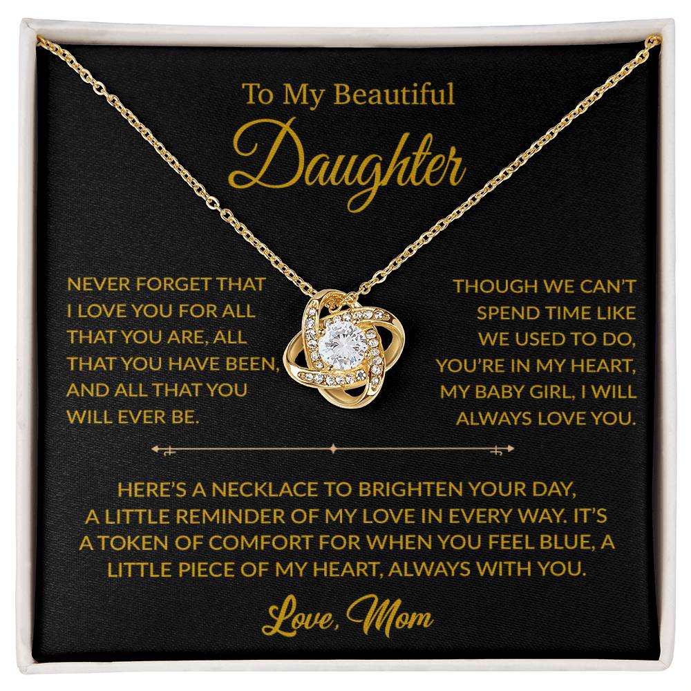 To My Daughter Necklace, Gift for Daughter from mom, Daughter mother Necklace 27_6_Gold