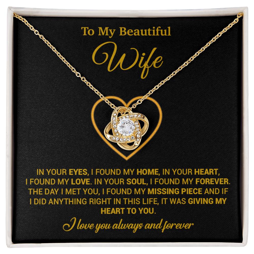 To My Wife Necklace, Gift For Wife, Anniversary Gift For Wife, Necklace For Wife 5_2_Gold