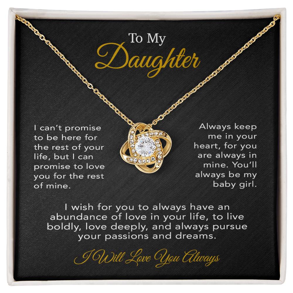 To My Daughter Necklace, Gift for Daughter from Dad, Father Daughter Necklace 19_6_Black
