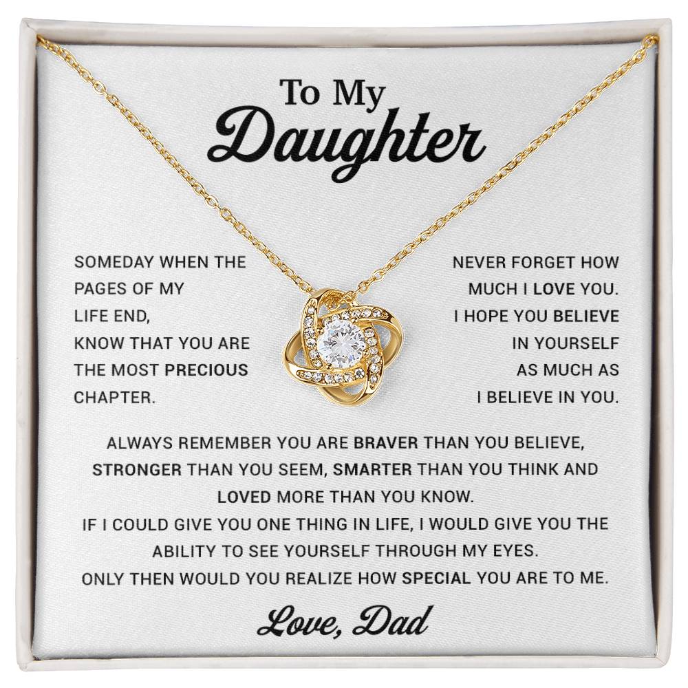 To My Daughter Necklace, Gift for Daughter from Dad, Father Daughter Necklace 10_12_White