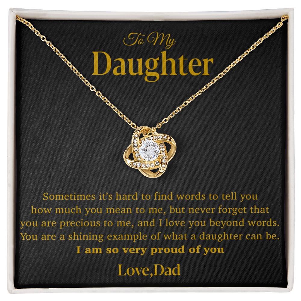 To My Daughter Necklace, Gift for Daughter from Dad, Father Daughter Necklace 12_4_Gold