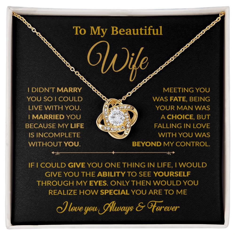To My Wife Necklace, Gift For Wife, Anniversary Gift For Wife, Necklace For Wife 16_6_Gold
