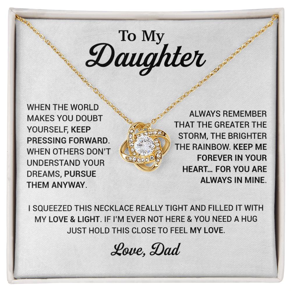 To My Daughter Necklace, Daughter Father Necklace, Daughter Gift From Dad 21_8_White