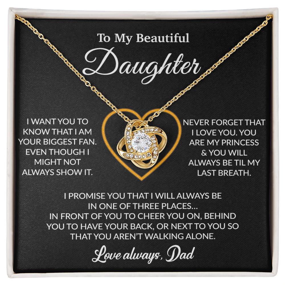 To My Daughter Necklace, Gift for Daughter from Dad, Father Daughter Necklace 17_6_Black