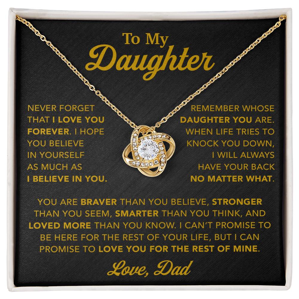 To My Daughter Necklace, Gift for Daughter from Dad, Father Daughter Necklace 25_2_Gold