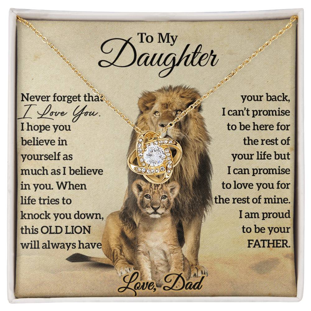 To My Daughter Lion Necklace, Daughter Birthday Gift, Lion Dad Gift