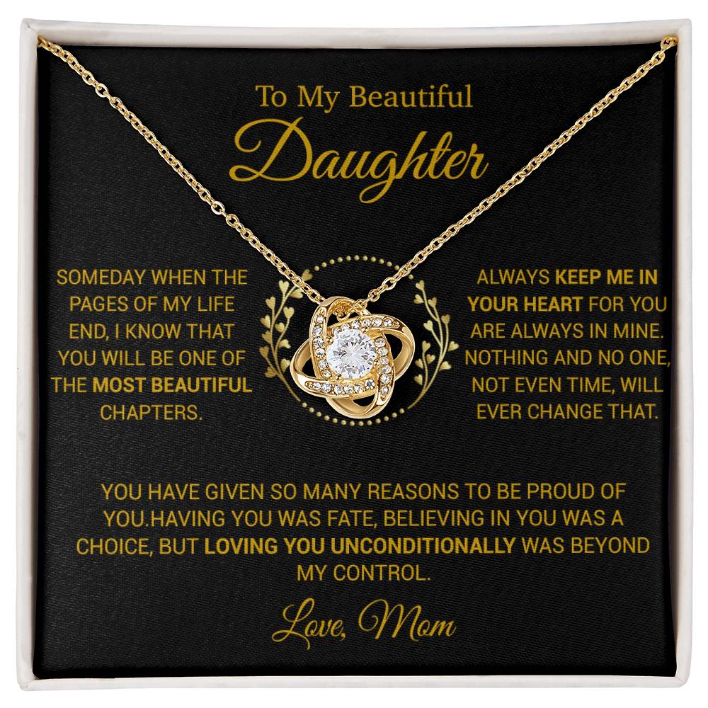 To My Daughter Necklace, Gift for Daughter from Mom, Daughter Mother Necklace 16_12_Gold