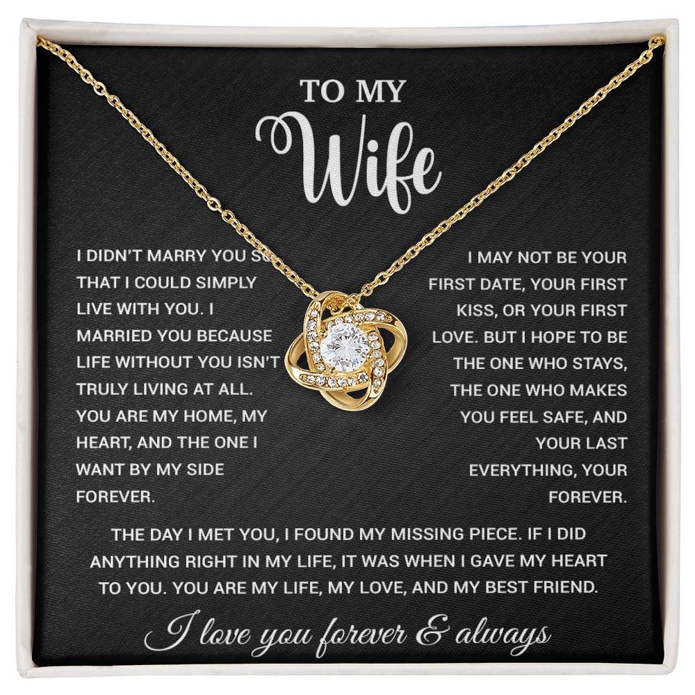 To My Wife Necklace, Gift For Wife, Anniversary Gift For Wife, Necklace For Wife 21_9_Black