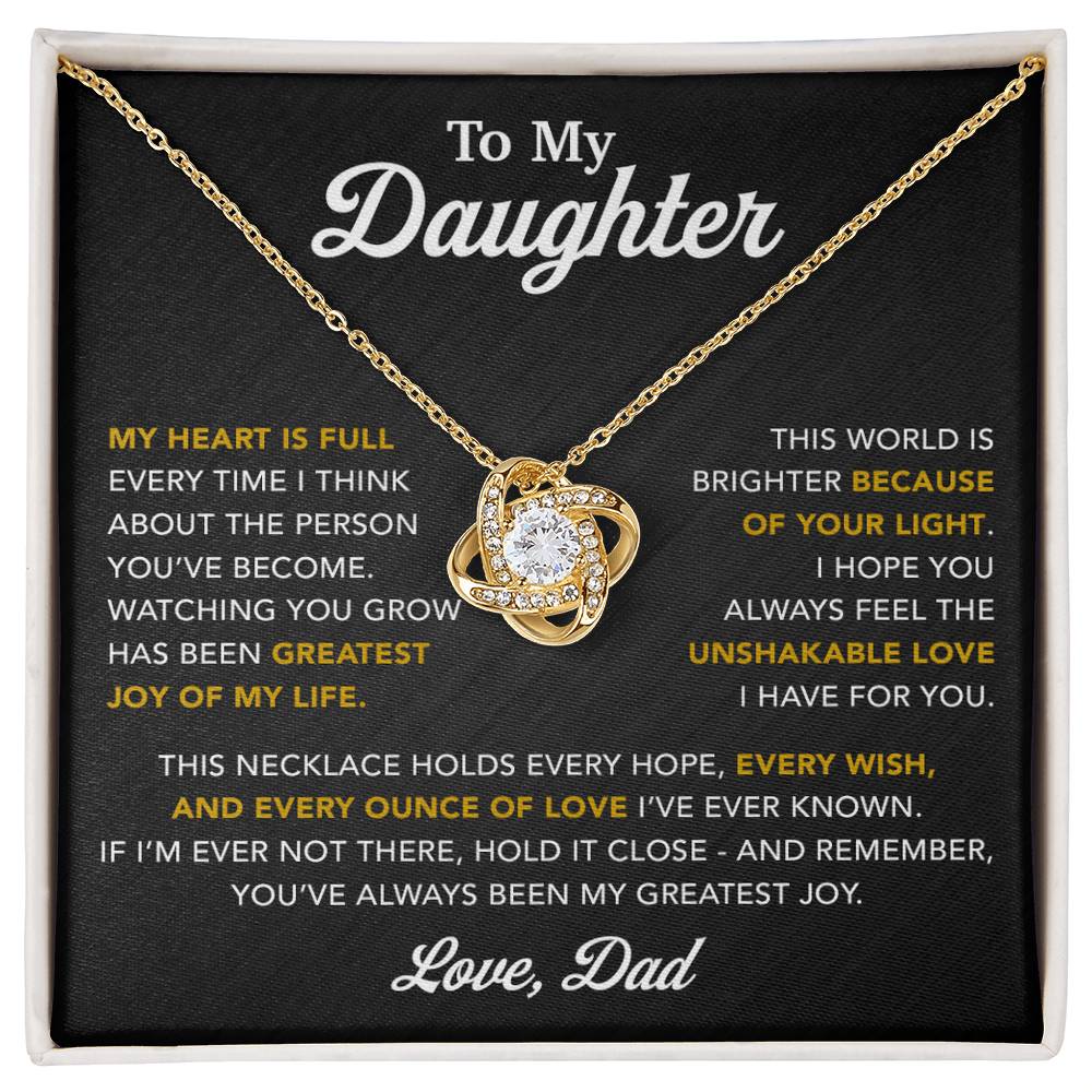 To My Daughter Necklace, Gift for Daughter from Dad, Father Daughter Necklace 16_6_Black