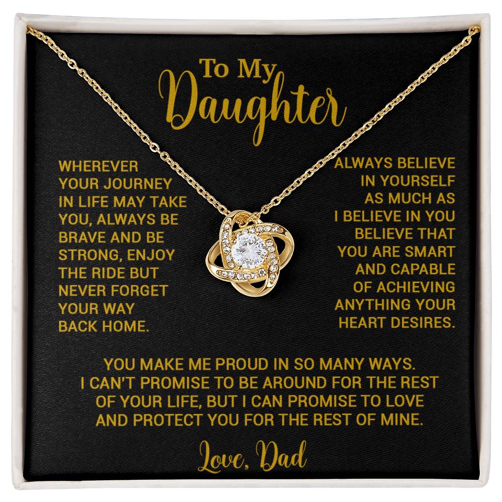 To My Daughter Necklace, Gift for Daughter from Dad, Father Daughter Necklace 3_6_Gold