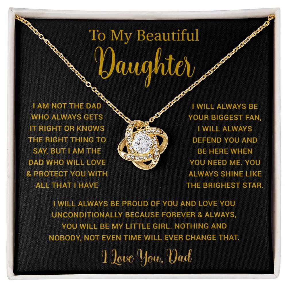 To My Daughter Necklace, Gift for Daughter from Dad, Father Daughter Necklace  6_5_Gold