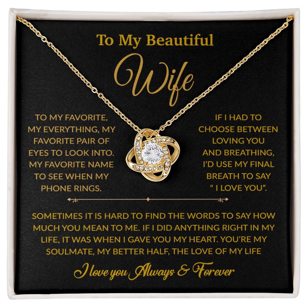 To My Wife Necklace, Gift For Wife, Anniversary Gift For Wife, Necklace For Wife 8_6_Gold