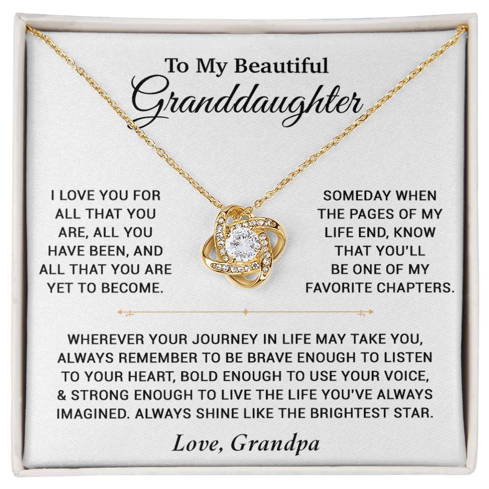 To My Granddaughter Necklace, Birthday Gift For Granddaughter, Birthday Gifts 12_6_White