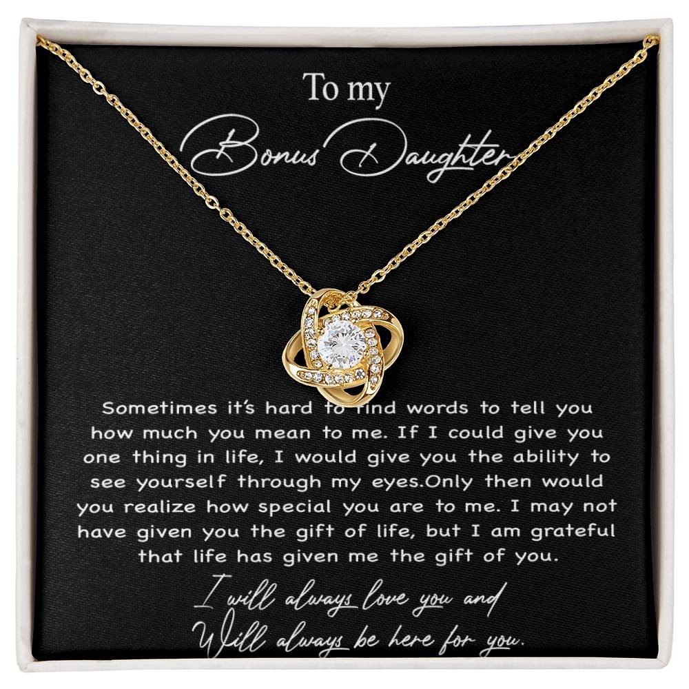 To my Bonus Daughter Necklace, Bonus Daughter, Step Daughter Gift 4-4_Black