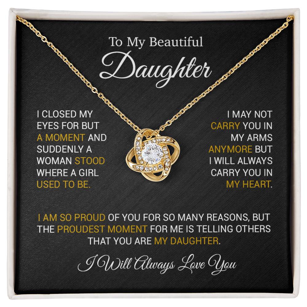 To My Daughter Necklace, Daughter Father Necklace, Daughter Gift From Dad 2_6_Black