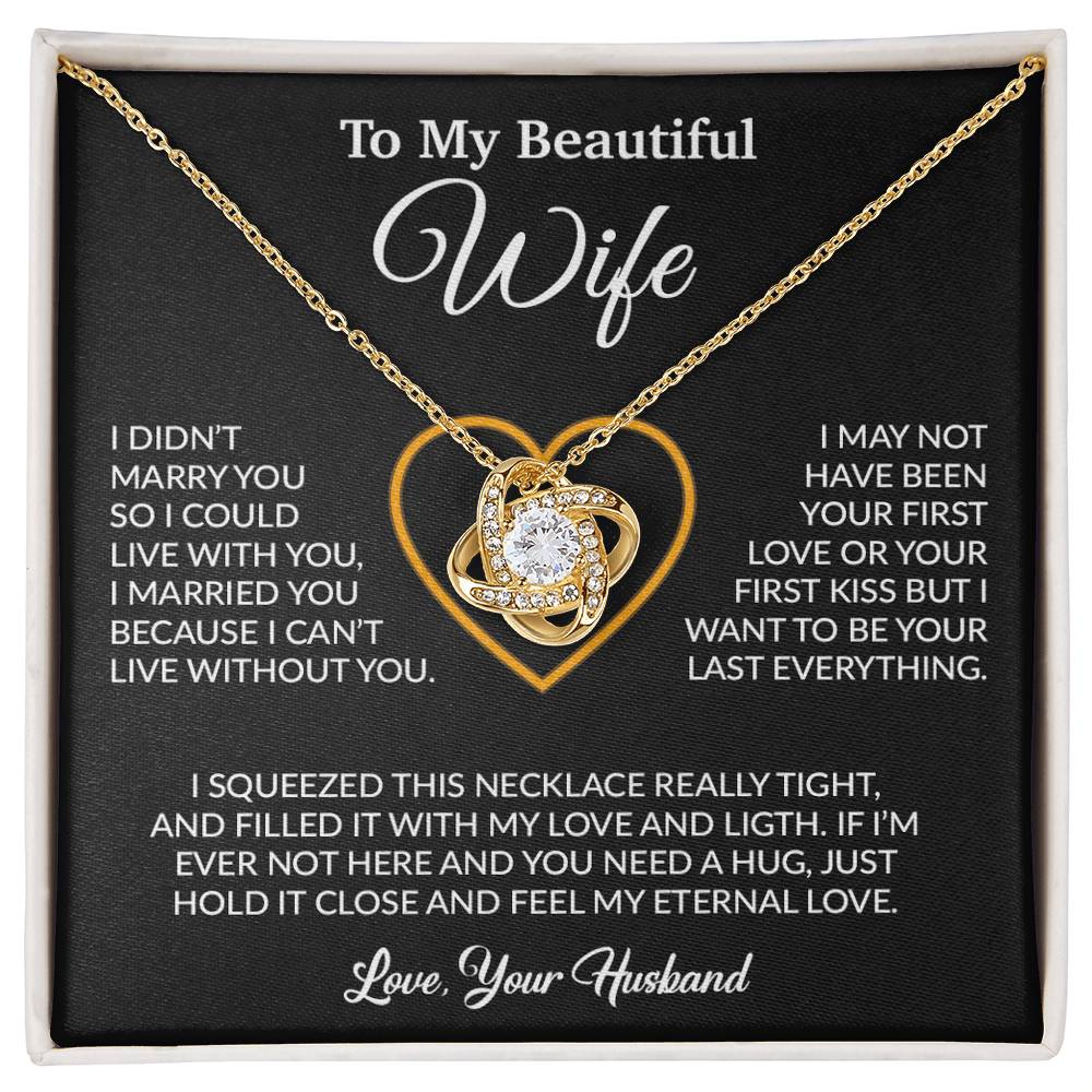 To My Wife Necklace, Gift For Wife, Anniversary Gift For Wife, Necklace For Wife 23_2_Black
